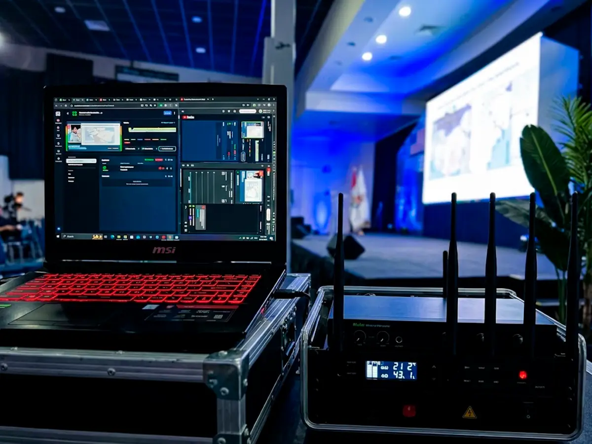 Hardware Internet Bonding 5G con servidor propio en Lima y múltiples líneas de internet en paralelo para evento híbrido